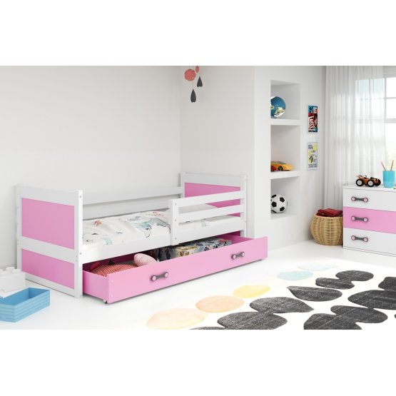 Baby bett Rocky - weiß-pink