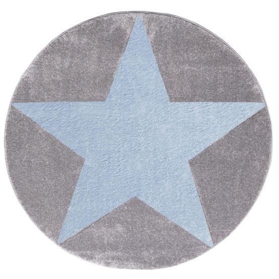 Kinderteppich STAR silber-grau/blau