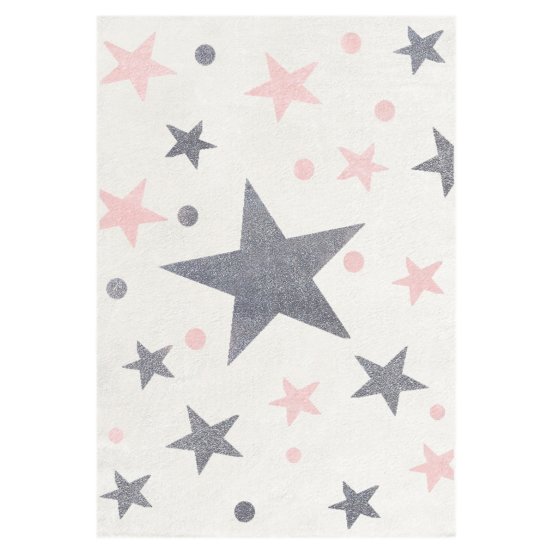 Kinderteppich STARS creme/rosa