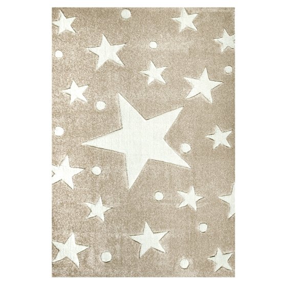 Kinderteppich STARS beige/weiß