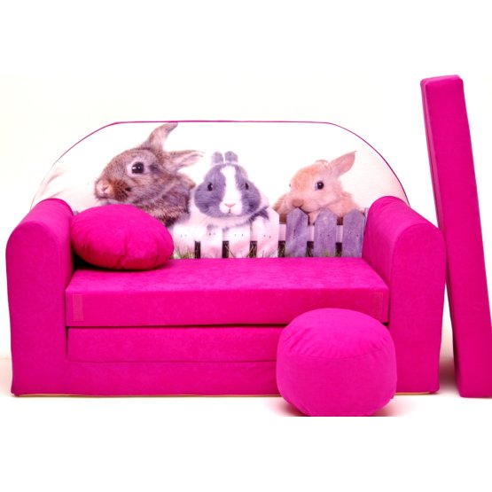 Kinder Sofa Hasen - pink