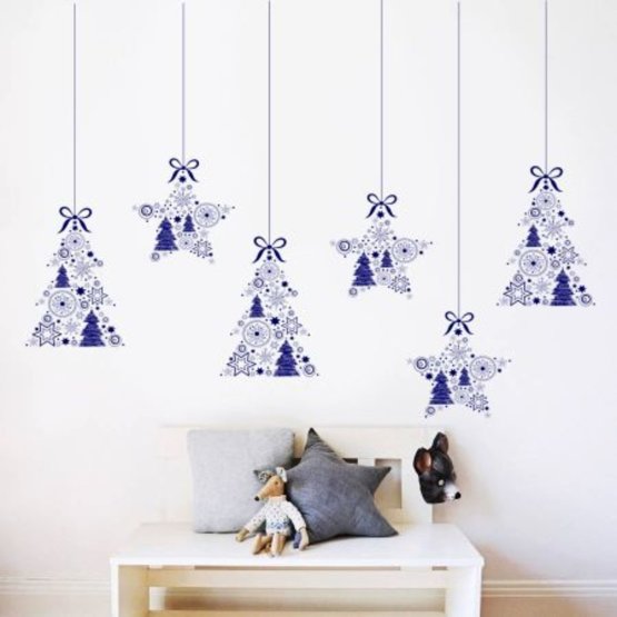Weihnachten Dekoration  Wand- Bäume A STARS