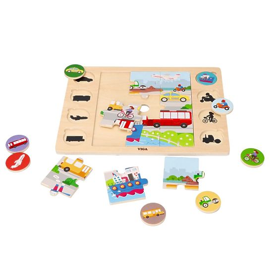 2-in-1 Puzzle Fahrzeuge - Puzzle und Spiel Finde den Schatten