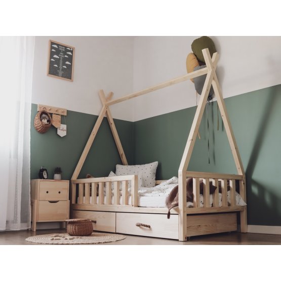 Kinderbett aus Holz TIPI - natur