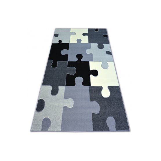 Kinderteppich Puzzle - Grau