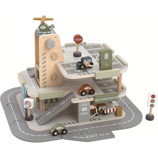 2Kids Toys Holzgarage mit Straße