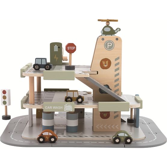 2Kids Toys Holzgarage mit Straße
