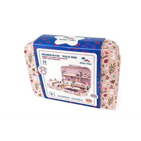 2Kids Toys Puppenhaus im Koffer Küche