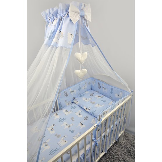 Himmel für Babybettchen LAMA - blau
