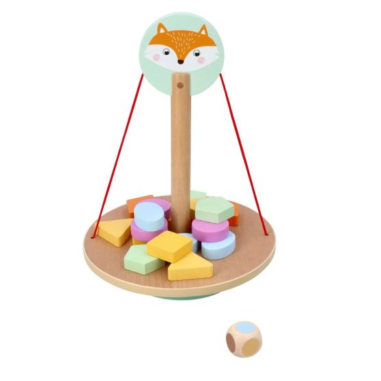 Balance-Spiel mit einem Fuchs