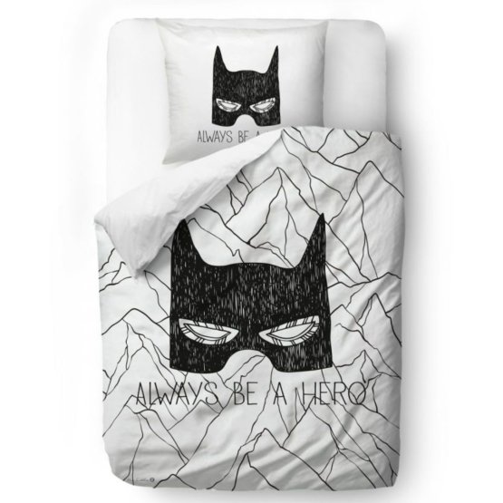Herr. Little Fox Batman Bettwäsche - Sei immer ein Held - Decke: 135 x 200 cm Kissen: 60 x 50 cm