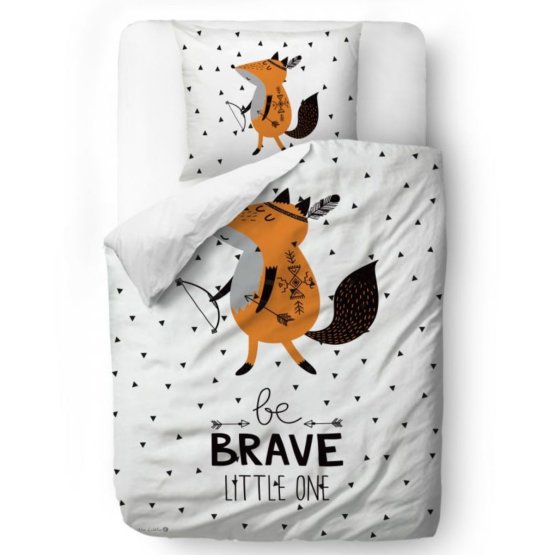Herr. Little Fox Bedding Brave Fox - Decke: 135 x 200 cm Kissen: 60 x 50 cm