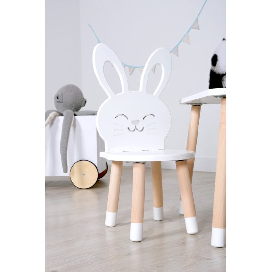 Kinderstuhl - Kaninchen - weiß