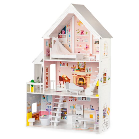 Puppenhaus aus Holz Pastell Residenz