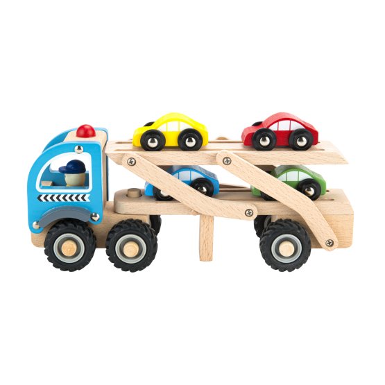 Holzlastwagen mit Spielzeugautos