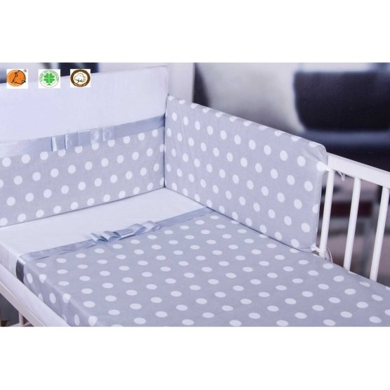 Baby-Bettwäsche-Set mit Schleife Grazie 135x100 cm - Grau