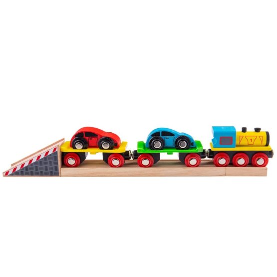 Bigjigs Rail Güterzug mit Wagen und Gleisen