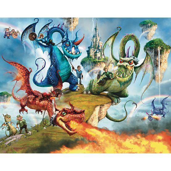3D Tapete Knights Dragon