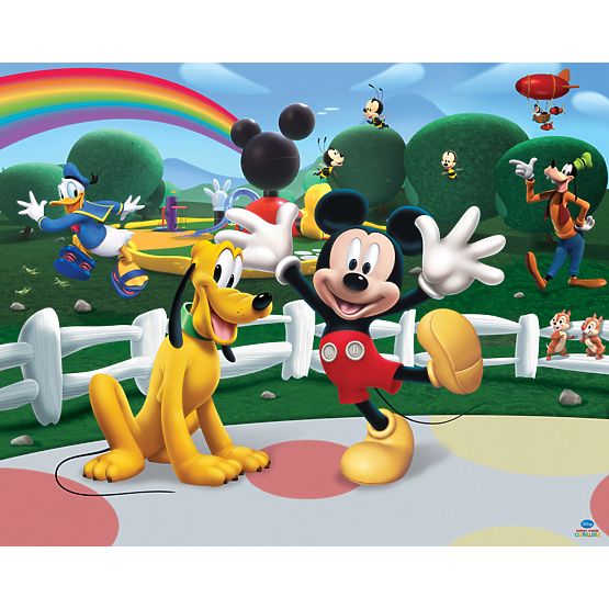 3D Tapete Mickey Maus Clubhaus