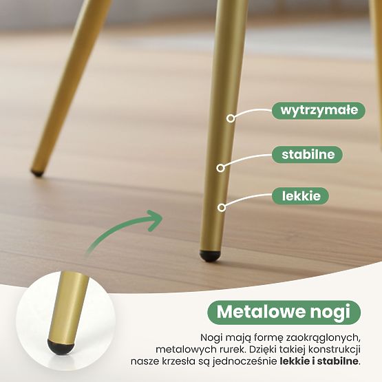 4x Gepolsterter Stuhl mit quadratischer Steppung Puderrosa LUXANO Goldene Beine