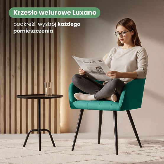 4x Polsterstuhl mit quadratischer Steppung Flaschengrün LUXANO Schwarze Beine