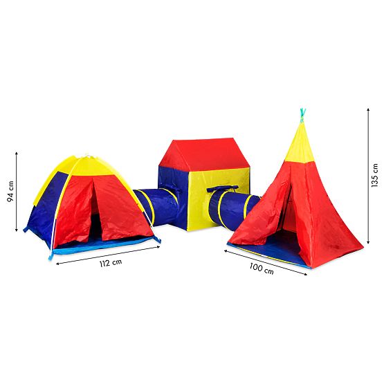 5-in-1 Kinderspielzelt-Set Haus + Tunnel IPLAY