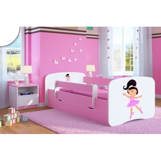 Kinderbett mit Rausfallschutz Ourbaby - Tänzerin - pink