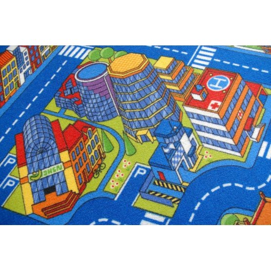 Kinder Teppich BIG CITY - blau