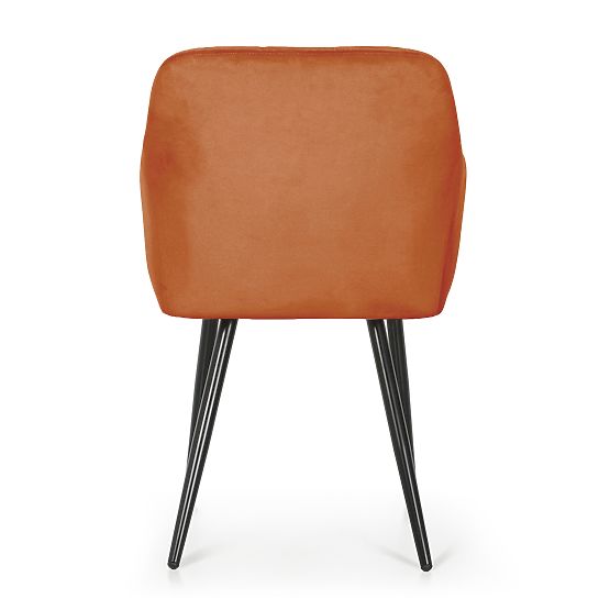 6x Gepolsterter Stuhl mit quadratischer Steppung Kupferfarben LUXANO Schwarze Beine