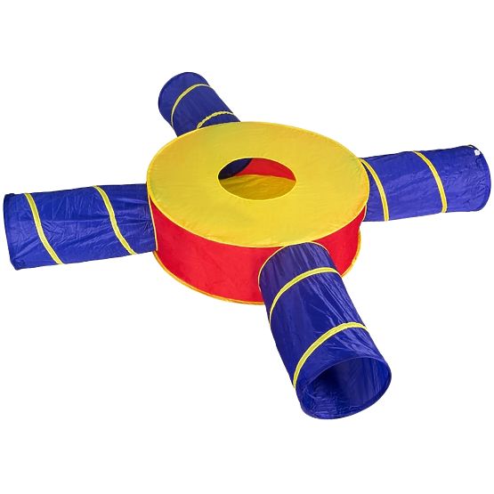7-in-1 Kinderspielzelt Set Häuser + 4 Tunnel