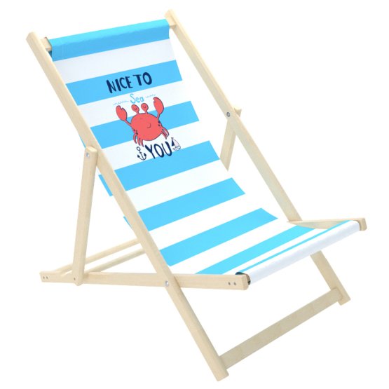 Kinderstrandkorb Krabbe - blau-weiß