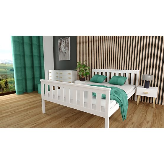 Holzbett Aga 200 x 90 cm - weiß
