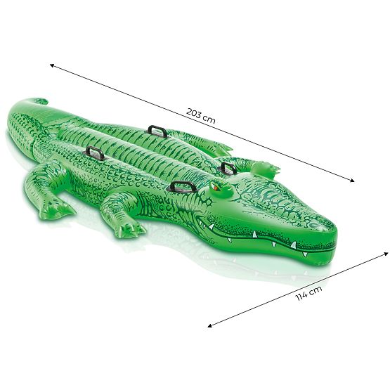 Aufblasbare Krokodil-Schwimmmatratze mit Griffen 203x114 cm INTEX 58562