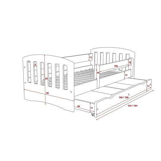 Baby bett Klassisch - buche dekor
