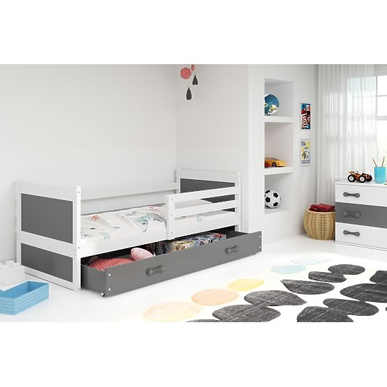 Baby bett Rocky - weißgrau