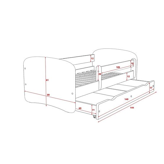 Baby bett se barriere - Panda - weiß