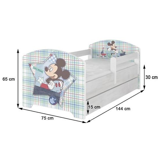Baby bett se barriere - Teddybär Pooh a tiger - dekor norwegisch kiefer
