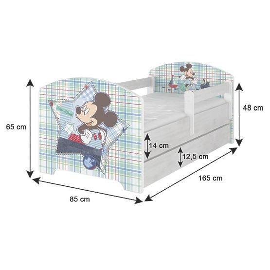 Baby bett se barriere - Teddybär Pooh a tiger - dekor norwegisch kiefer