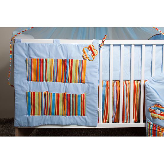 Baby-Bettwäsche-Set 120x90cm FLOWERS  - blau