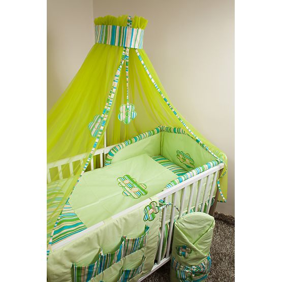 Baby-Bettwäsche-Set 120x90cm FLOWERS  - grün