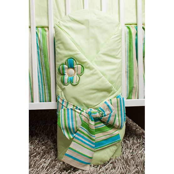 Baby-Bettwäsche-Set 120x90cm FLOWERS  - grün