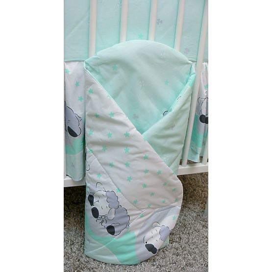 Baby-Bettwäsche-Set 120x90cm LÄMMCHEN - minze