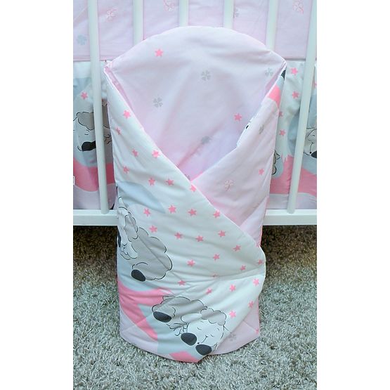 Baby-Bettwäsche-Set 120x90cm LÄMMCHEN - pink