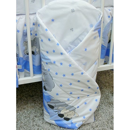 Baby-Bettwäsche-Set 135x100cm LÄMMCHEN - blau