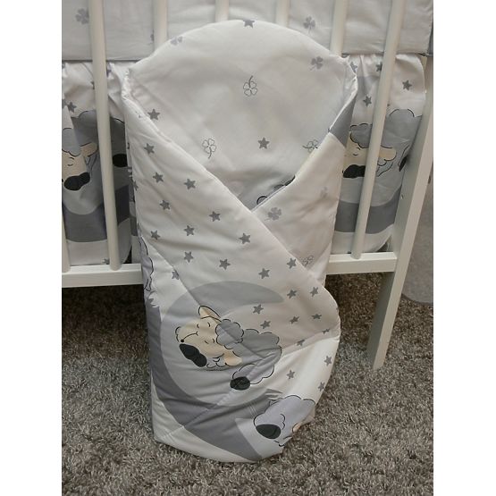 Baby-Bettwäsche-Set 135x100cm LÄMMCHEN - grau