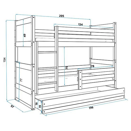 Baby patrová bett Rocky - natürlich-grün