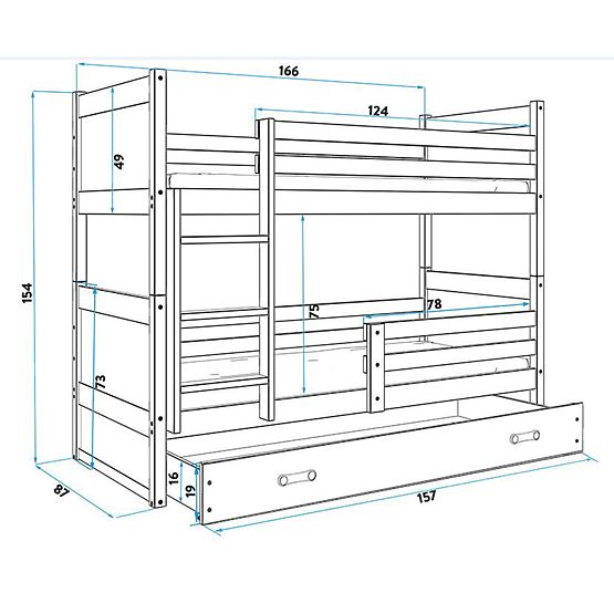 Baby patrová bett Rocky - naturweiß