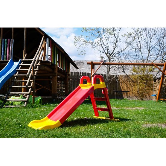 Kinderrutsche Happy 140 cm - rot-gelb