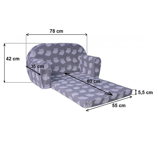 Kindersofa Hase im Wald - rosa