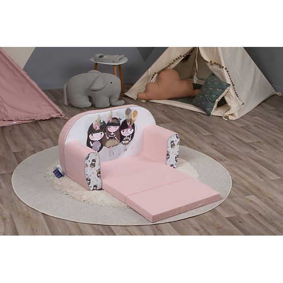 Kindersofa Kleine Indianer - Rosa